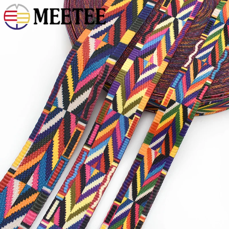 5Meters 32/38/50mm Jacquard Webbing Tapes Backpack Strap Label Ribbons For Home Textile Garment DIY Sewing Accessories