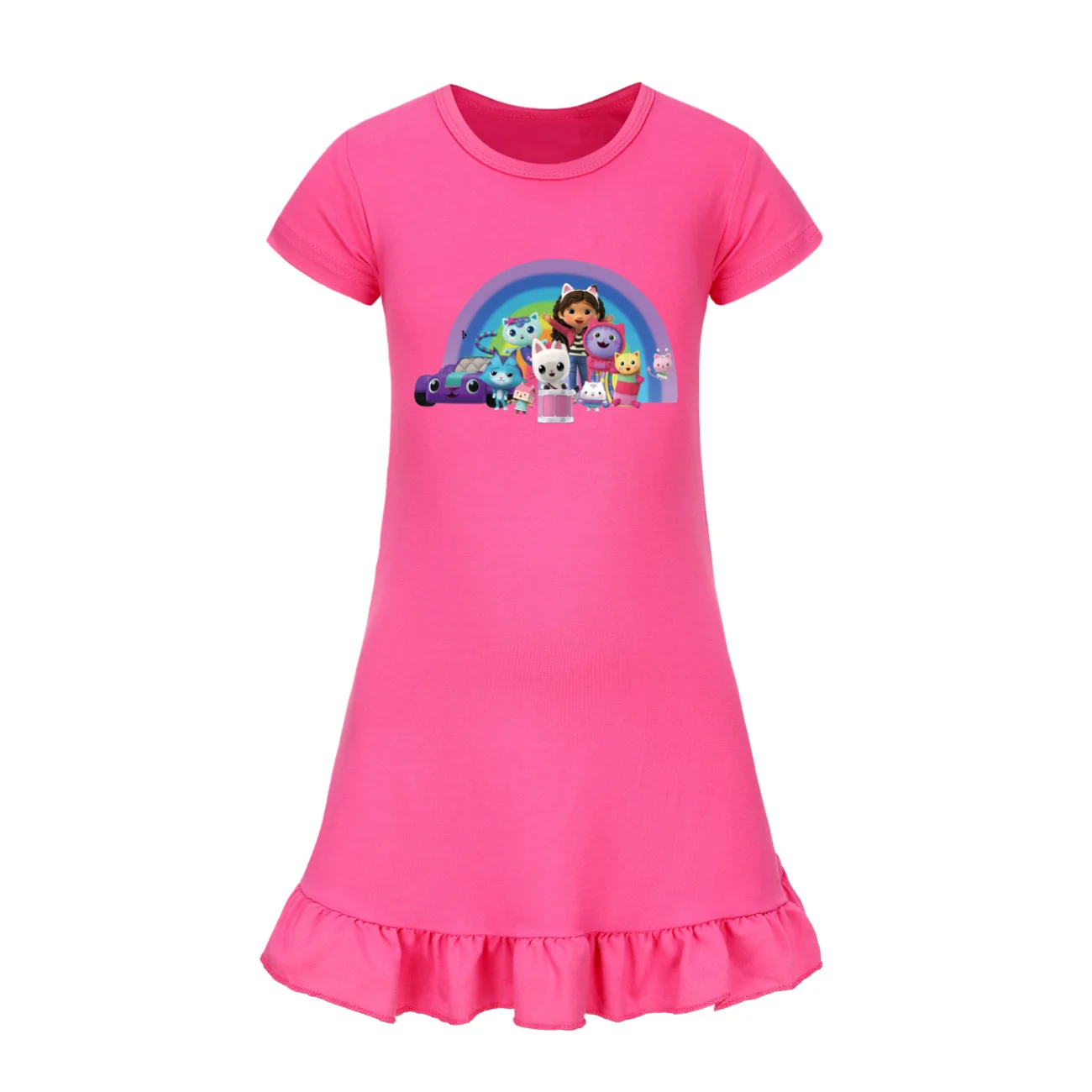 Новая летняя одежда для девочек Gabbys Dollhouse детские пижамы с коротким рукавом