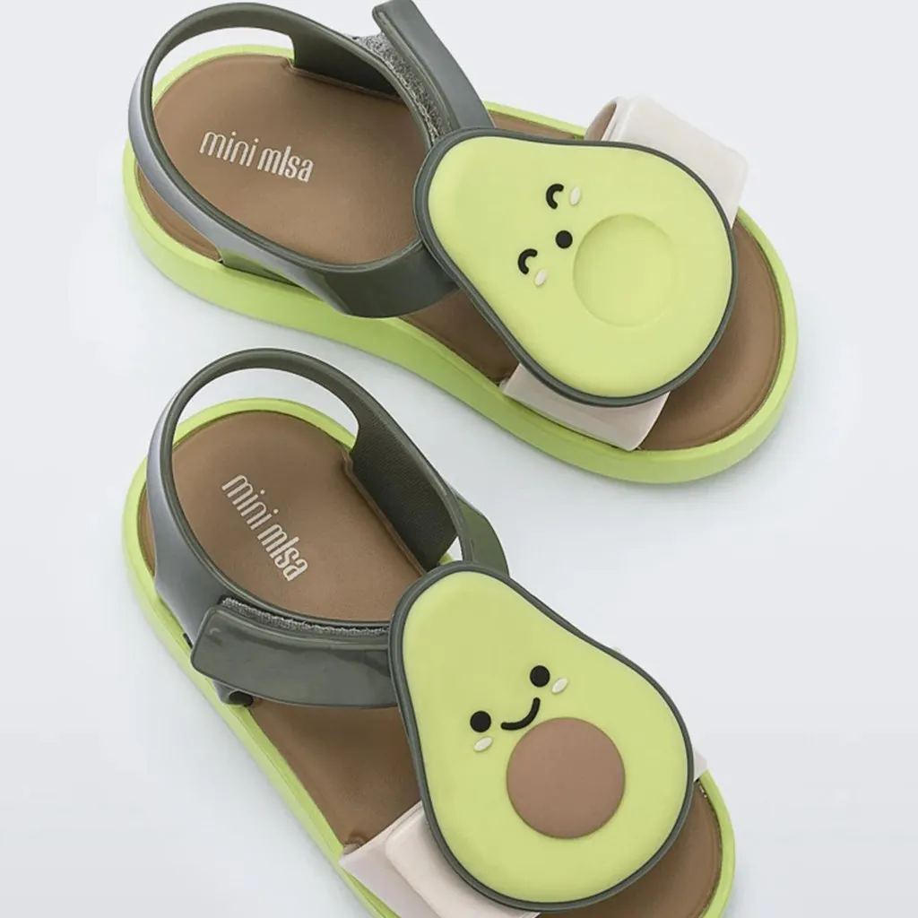 Mini Mlsa 2021 çocuk ayakkabı Melflex karpuz çilek ananas avokado prenses plaj bebek kız sandalet plaj ayakkabı