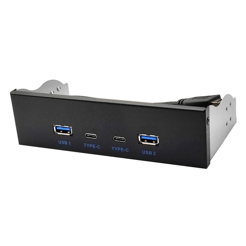 

USB3.2 TYPE-C 10Gbps панель оптического привода 2X USB GEN2 + 2X TYPE-C 4,3-дюймовый 3,5-дюймовый концентратор 19PIN на C-порт, передняя и задняя вилка