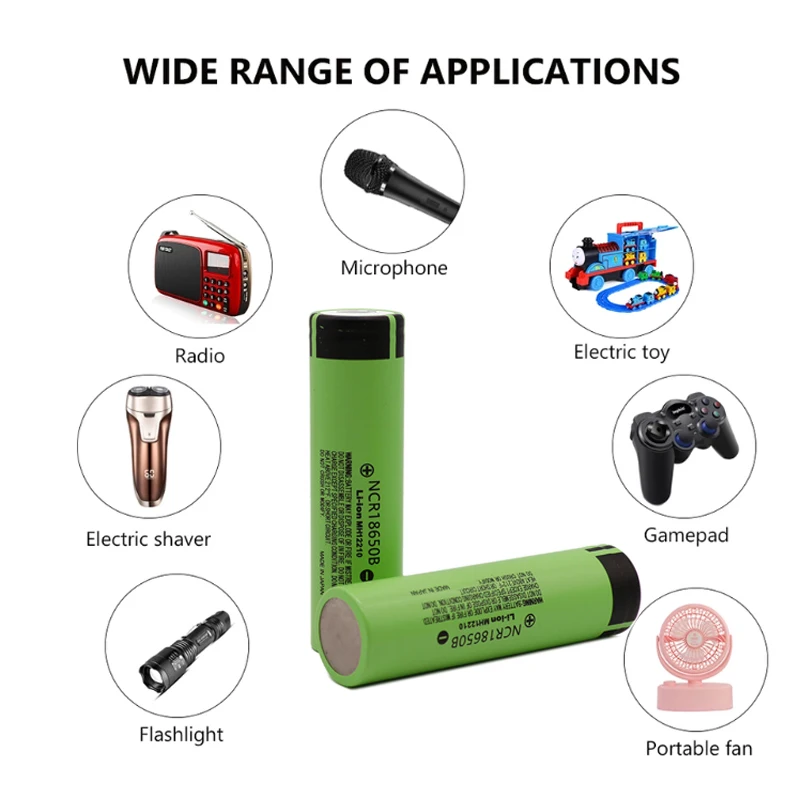 Фото Литиевая аккумуляторная батарея 100% 18650 34B, зарядное устройство USB, оригинальная новая лампа NCR18650B 3,7 в 3400 мАч №5
