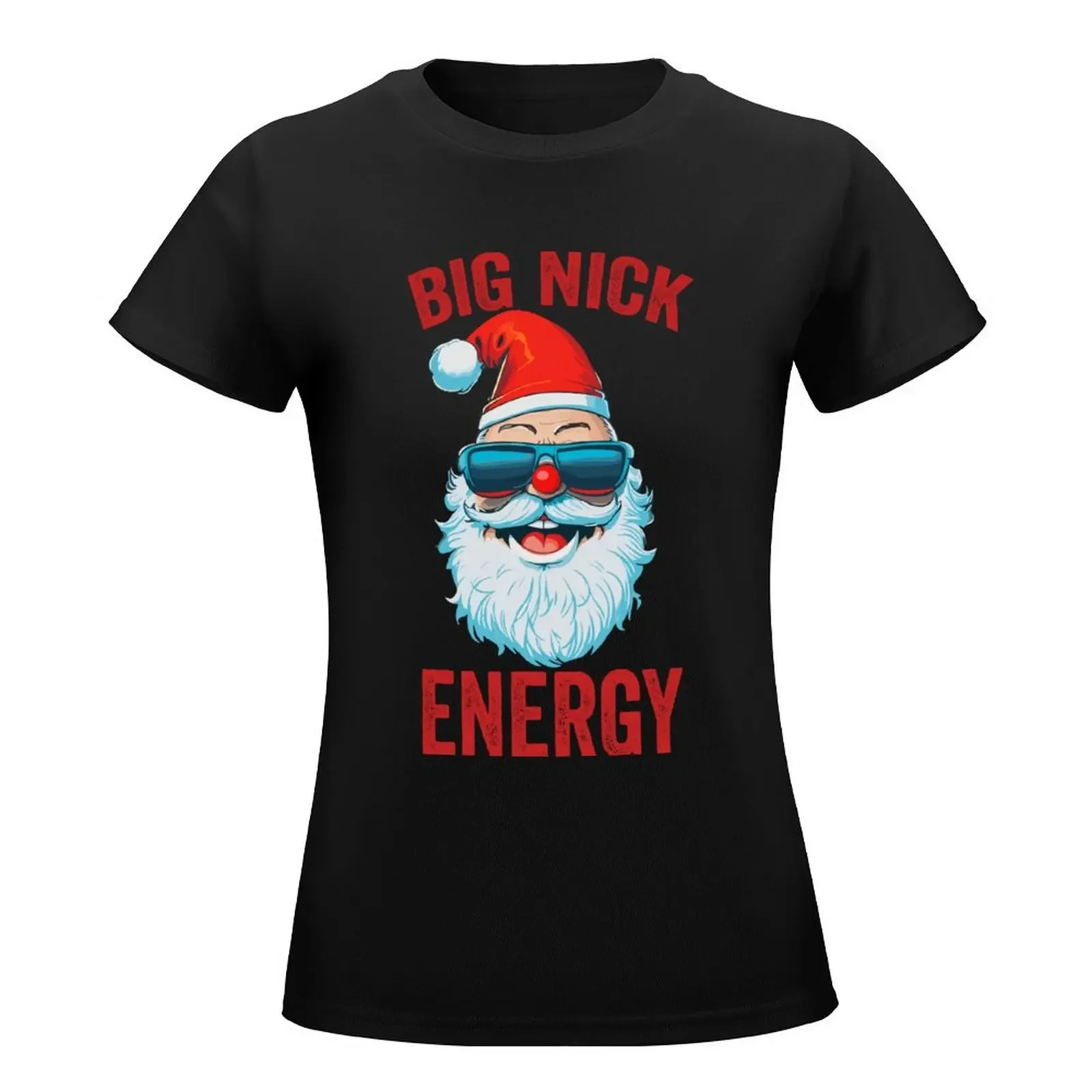 Футболка женская летняя с большим рисунком Санта-Клауса