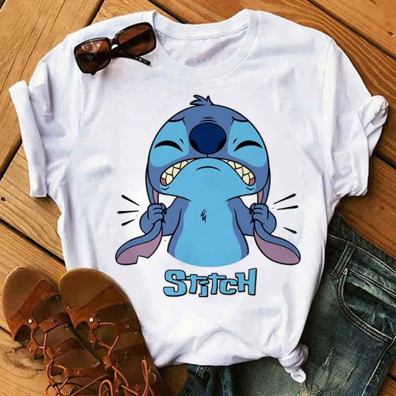 

Kawaii Disney Cartoon Lilo Stitch T Shirt Men Funny Stitch Ohana Graphic T Shirt Unisex Top Anime Harajuku Trash T Shirt Men