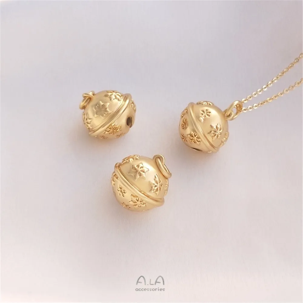 

14K gold color snowflake bell pendant 13mm hand diy bracelet necklace accessories pendant accessories
