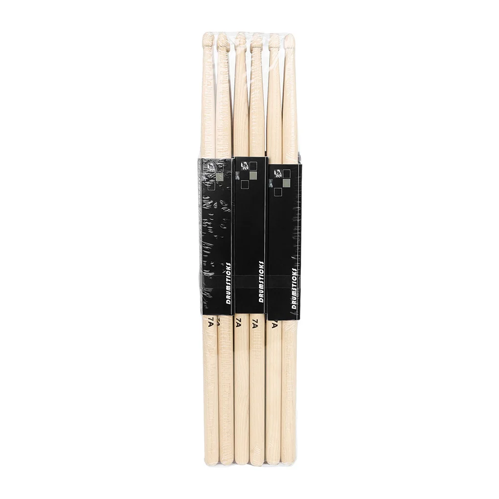 

12 Pairs 7A Drum Sticks Wood Tip Stick Musical Instrument Accessories Consistent Weight Pitch Exercise Drumsticks Kids