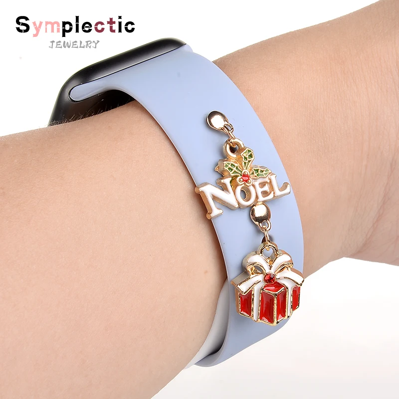 Christmas Decorative Charms For Apple Watch Band Silicone Bracelet Metal Paw Decorative Nails for iwatch Sport Strap Accessories