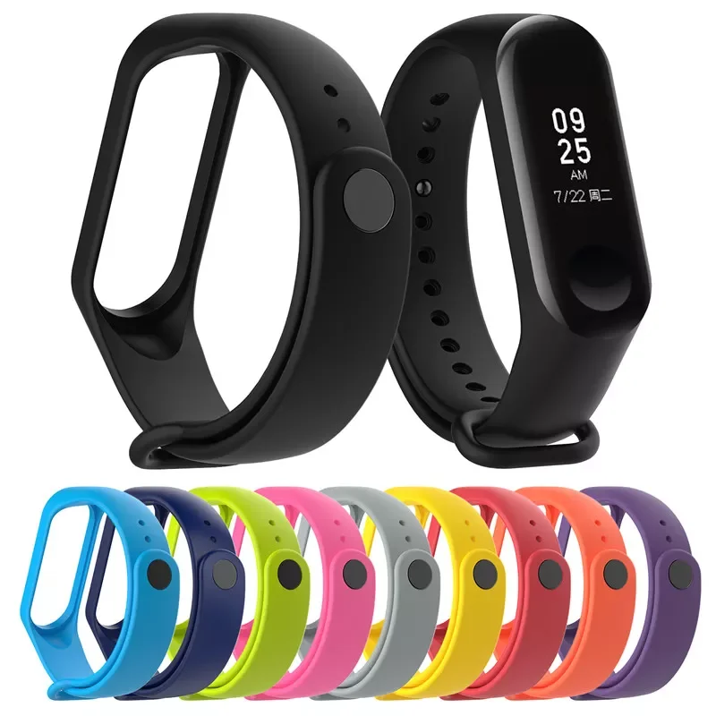 

New Fashion Sport Strap watch Silicone wrist strap For xiaomi mi band 3 4 bracelet Miband 4 3 Strap Smart Bracelet for Xiaomi M
