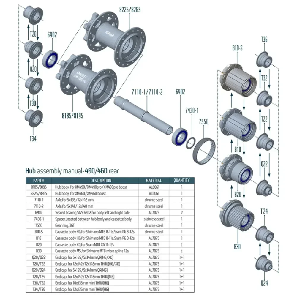 Koozer XM490 pro Mtb задние шумные ступицы k7 cube 28H 32H 36 отверстий велосипедная ступица 10x135