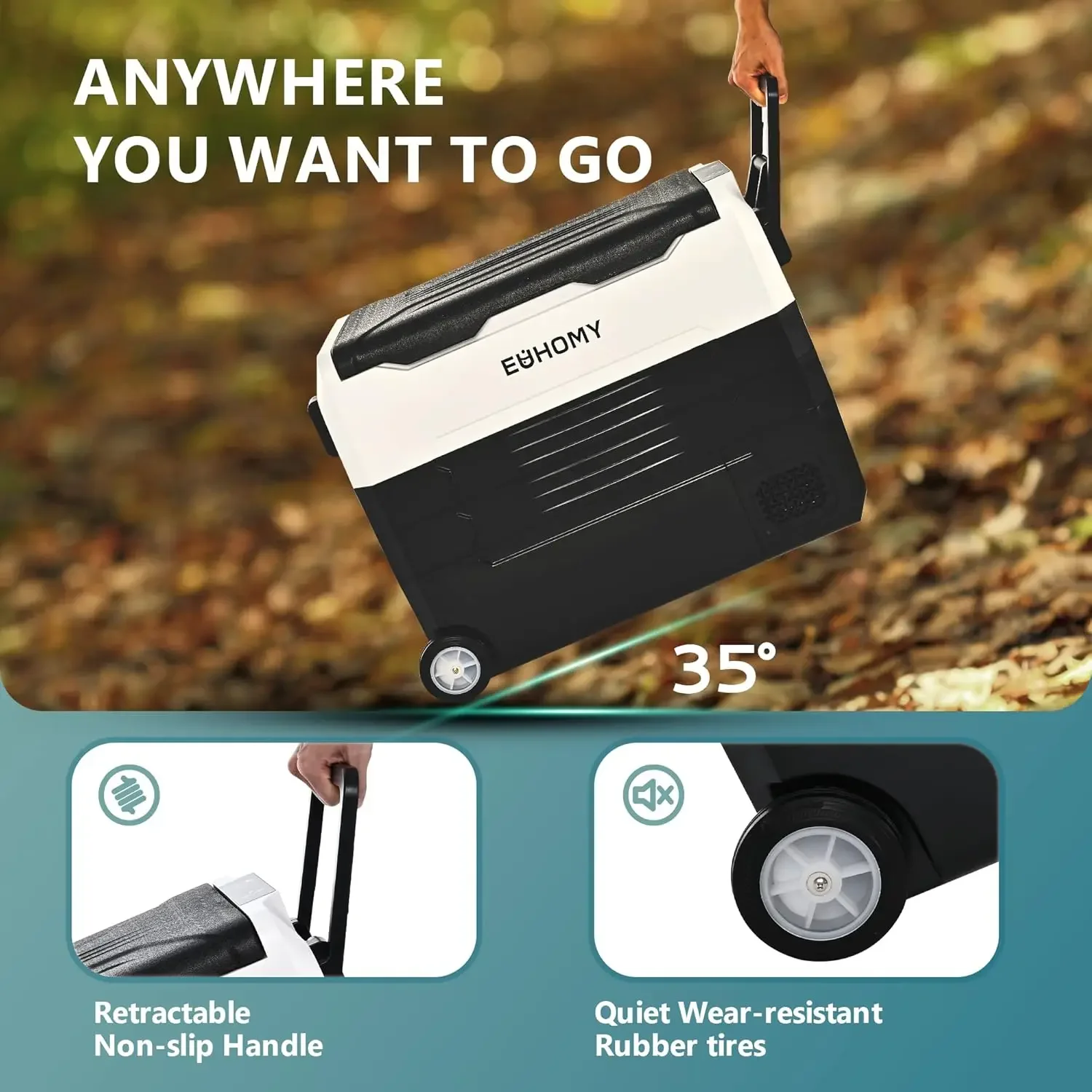 EUHOMY 12-вольтовый холодильник 12 В/58QT (55 л) электрический охладитель 12/24 В