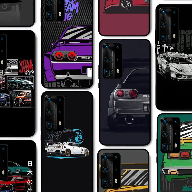 

JDM Sports Cars Comic Phone Case for Huawei P30 40 20 10 8 9 lite pro plus Psmart2019