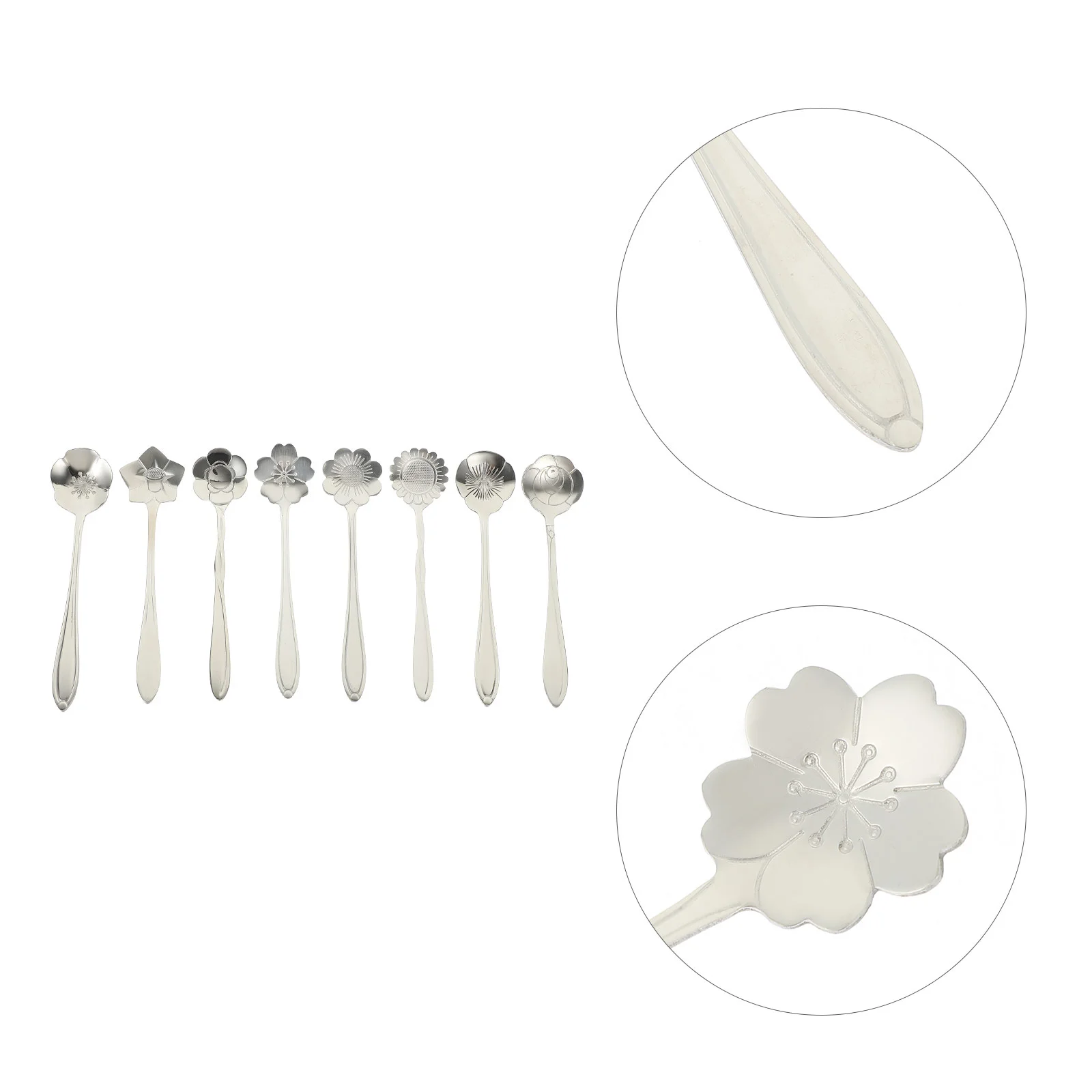 

Spoon Flower Spoons Tea Steel Stainless Stirring Dessert Coffee Ice Teaspoons Stir Espresso Cream Mixing Bar Cake Dinner Set