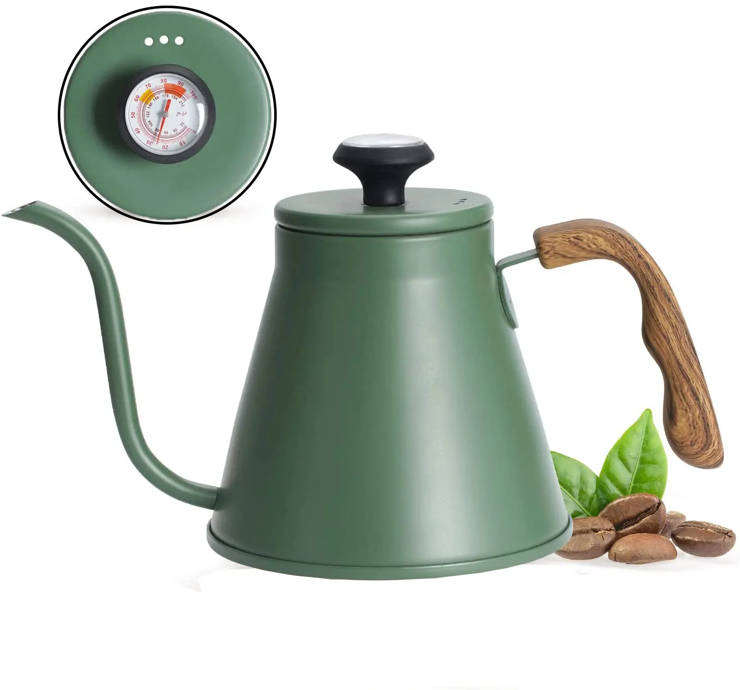 

Stove Thermometer， Coffee Over Top,gooseneck Handle, 37oz Drip Coffee Kettle Anti-hot Tea For Exact & With Kettle, Pour Kettle