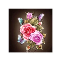 diy rose butterfly diamond painting cross stitch set rhinestones embroidery leisure decompression home wall decoration