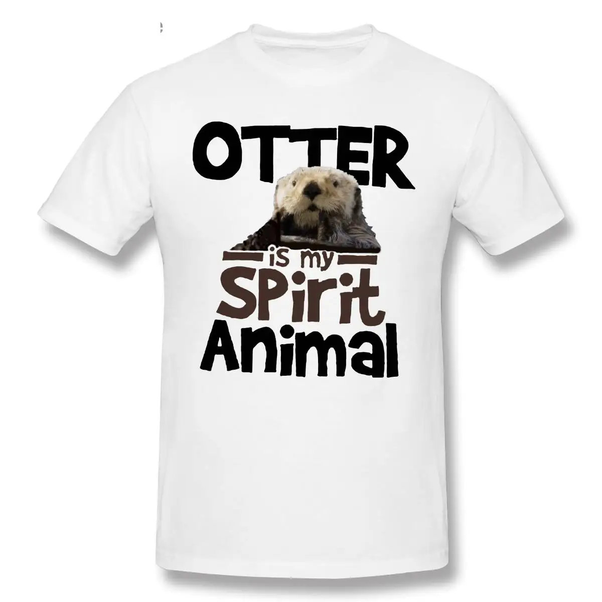 

Мужская футболка с надписью «Otter Is My Spirit»-мужская футболка с коротким рукавом, Повседневная футболка, мужские Модные футболки с круглым вырезом из 100% хлопка, футболка