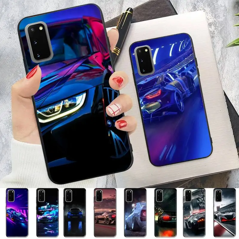 

YNDFCNB Blue Super Car Phone Case for Samsung S10 21 20 9 8 plus lite S20 UlTRA 7edge