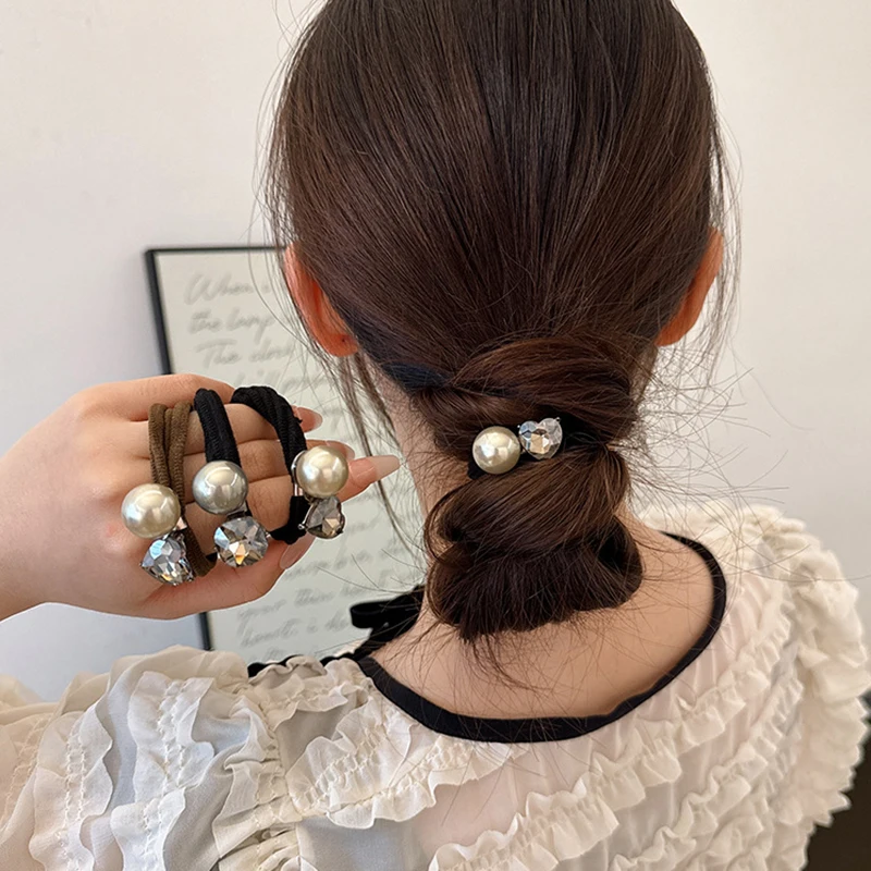 Высокотекстная повязка для волос с жемчугом высокая эластичность кольцо