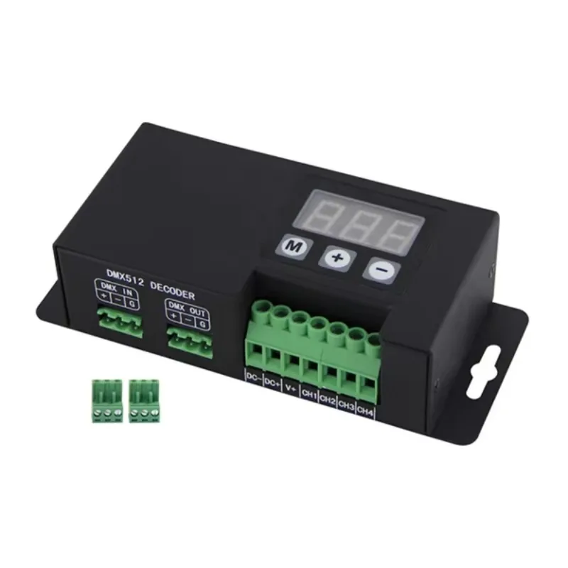 Фото Bincolor BC‑854‑CC 4-канальный RGBW DMX512 LED-декодер, контроллер постоянного тока 350 мА 700 мА с разъемами XLR‑3P и RJ45. №1