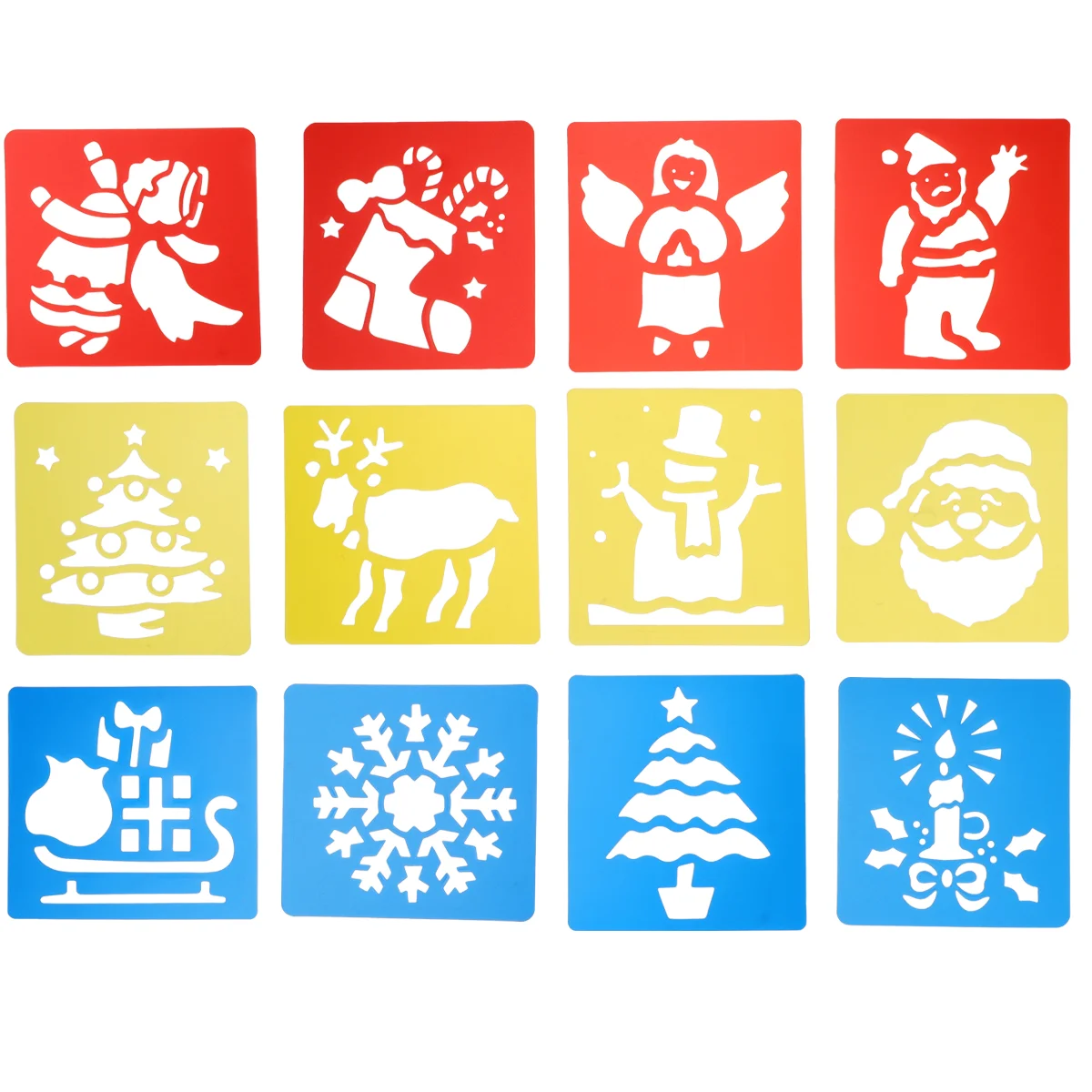 

12 Pcs Children's Drawing Template DIY Stencils Kids Painting Top Coat Christmas