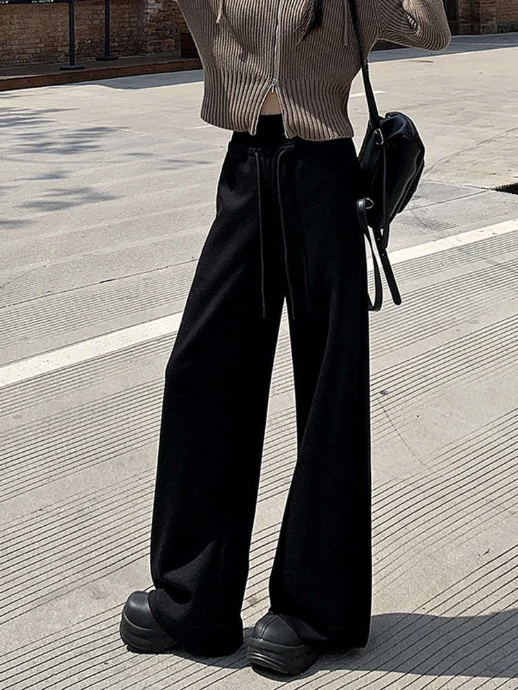 Тонкие простые базовые женские брюки с высокой талией однотонные повседневные