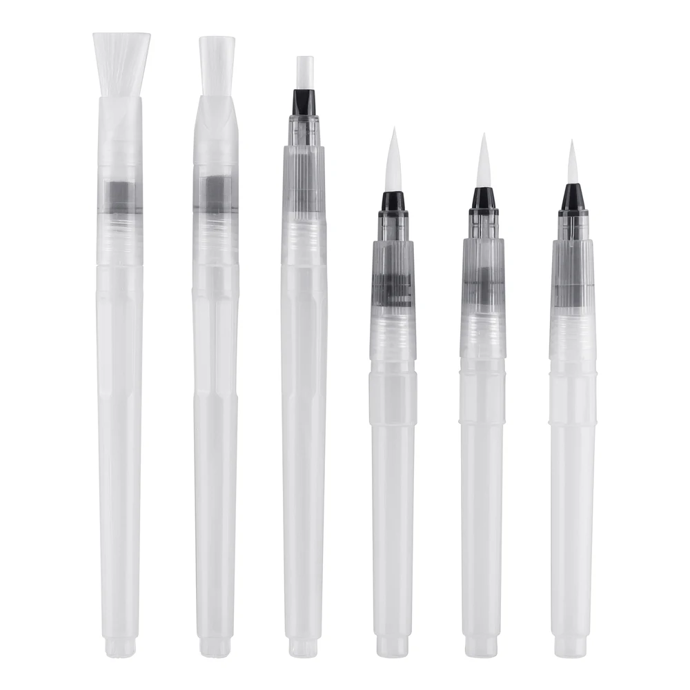 3 шт. многоразовые акварельные кисти с плоским/тонким кончиком ручки для