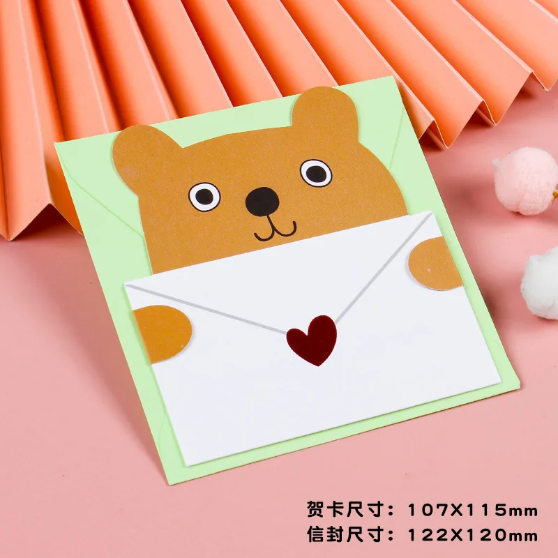 2 шт./набор декоративные открытки с изображением медведя кролика