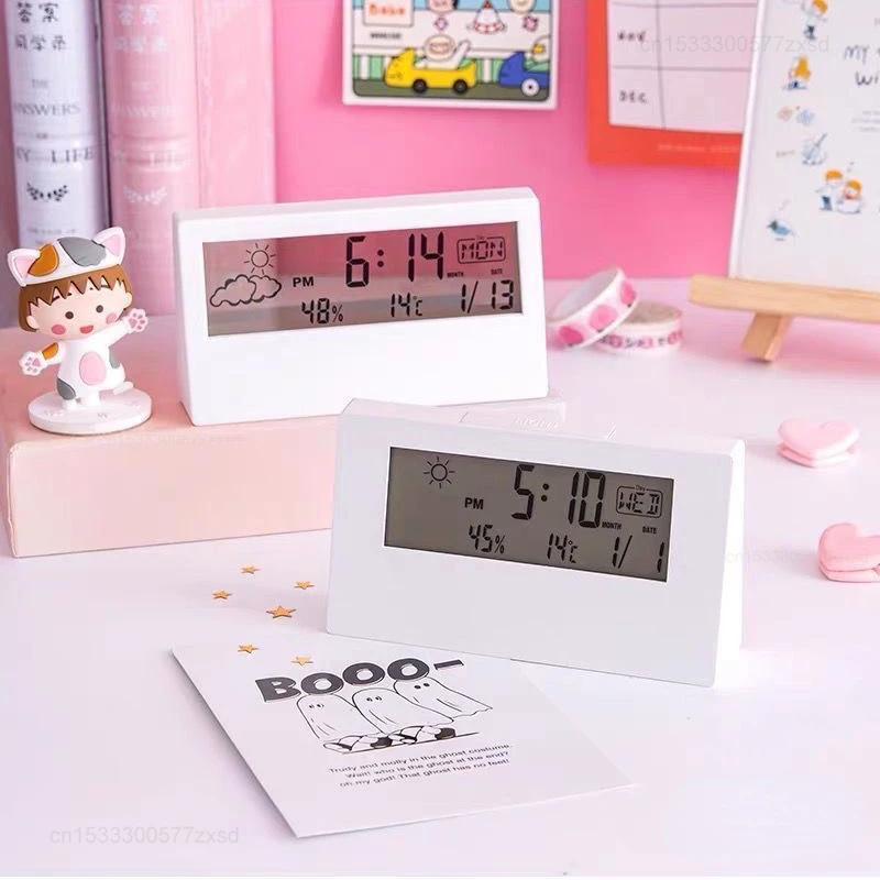 Светодиодная интеллектуальная Метеостанция Xiaomi настольные цифровые мини-часы с