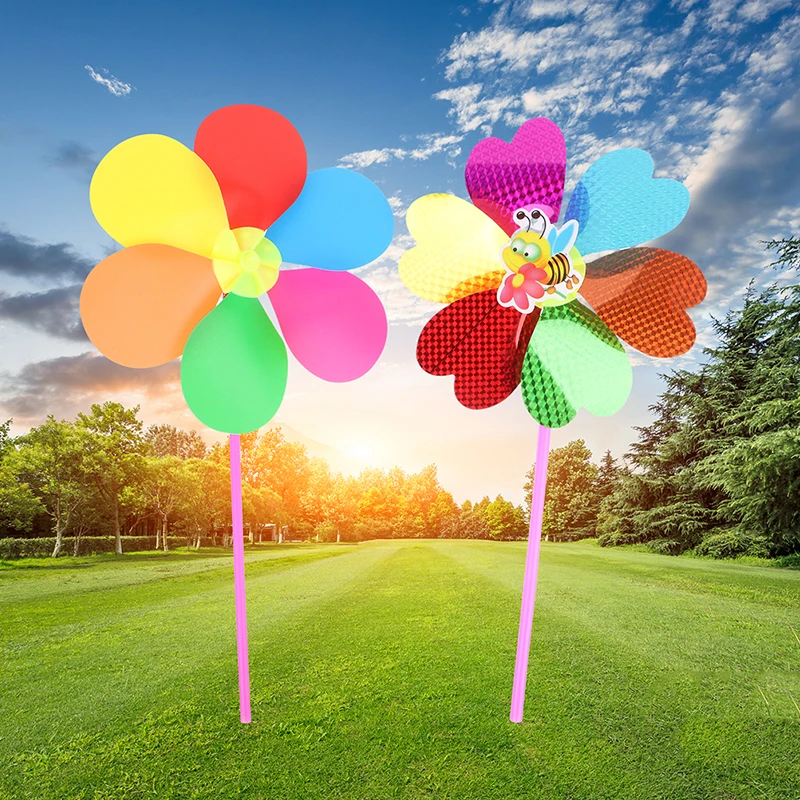 

1Pc Colorful Flower Windmill Butterfly Bee 3D Pinwheel Home Garden Decoration Wind Spinner Whirligig Yard Decor Outdoor Kid Toy