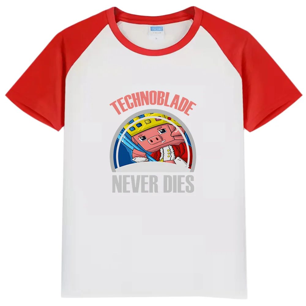 Technoblade Never Dies T-Shirt Kawaii Girls Dream SMP Tshirt Children's Casual Short Sleeve Kids 100%cotton Top Boys Graphic Tee