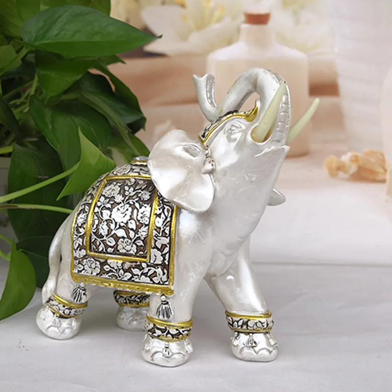

Elephant Fegurines Household Resin Animal Figurine Simulation Creative Cute Animal Statue Home Decoration Ornament