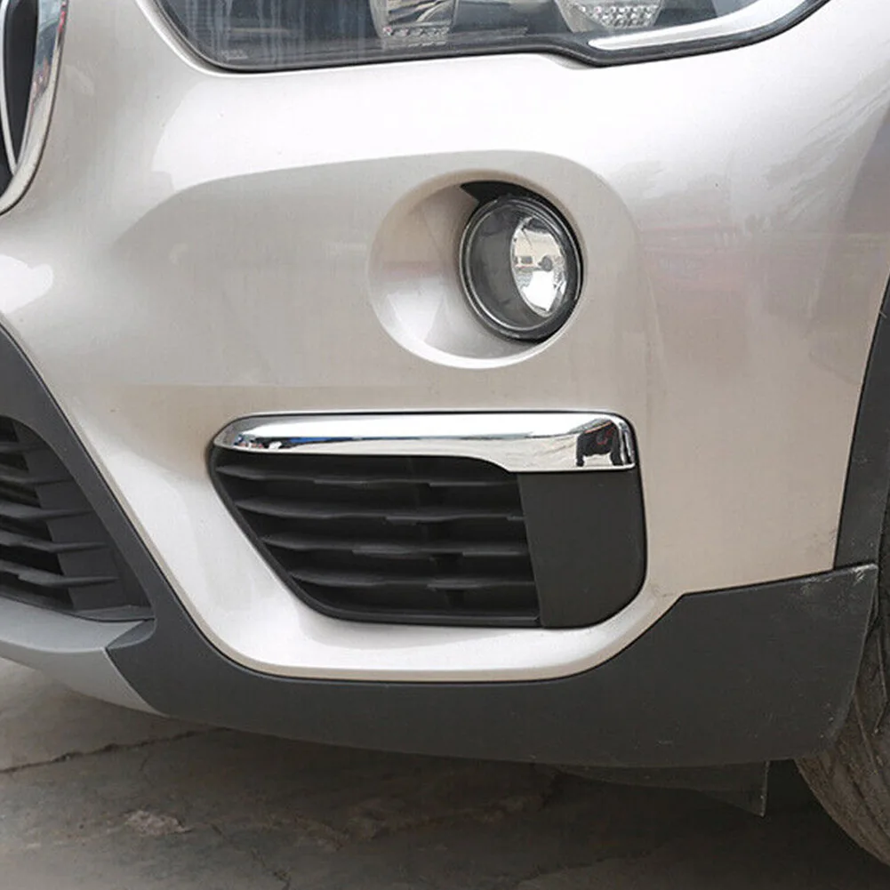 

Brand New Eyebrow Exterior Accessories 2Pcs ABS Bright Silver Fog Lamp Light Cover Trim For BMW X1 F48 2016-2019