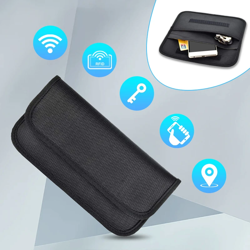 Фото Чехол-блокиратор сигнала для ключей Faraday, RFID-защитный чехол, защита от взлома и кражи, защитный чехол для бесключевых систем, аксессуары для хранения №2