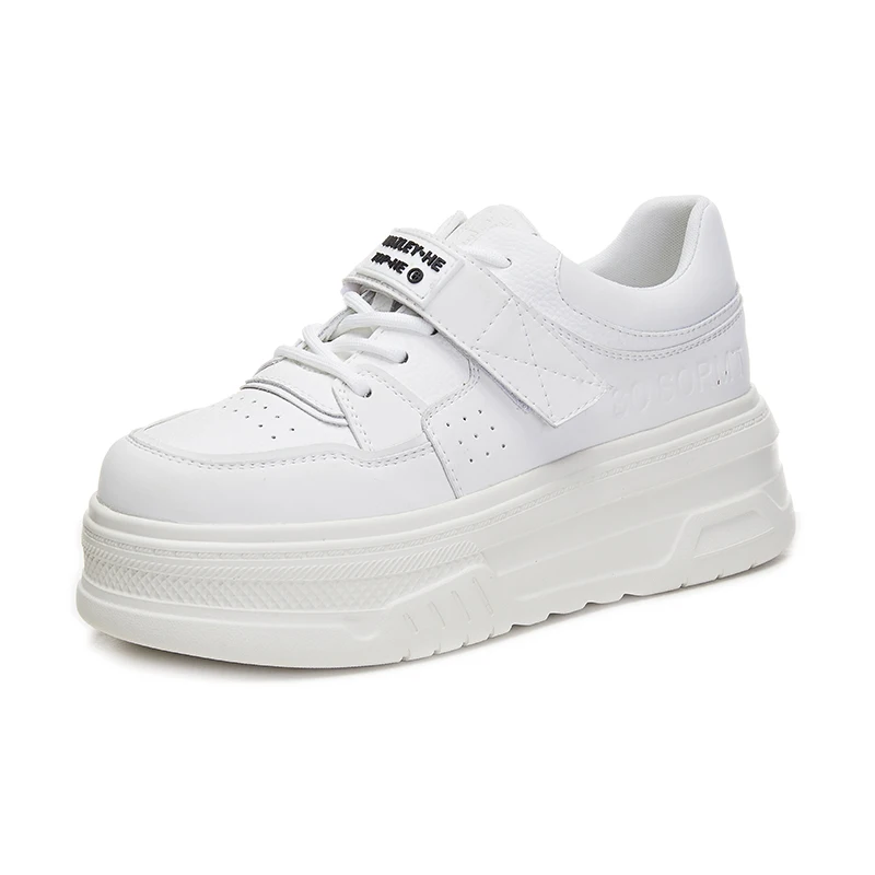 

Genuine Leather Platform Sports Shoes Girls Flats Casual Running Luxury Designer Sneakers Women 2023 Fashion White Athletic Shoe
