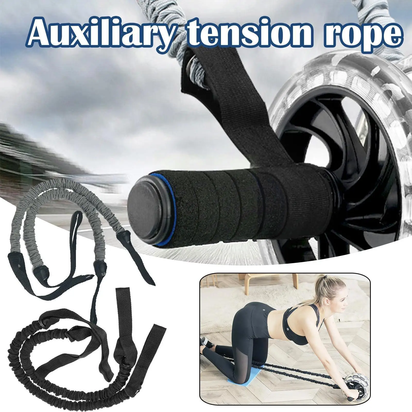 

Ab Rollers Resistance Bands Abdominal Pull Rope Latex Ropes Stretch Ab Pull Double Rope Roller Pull Fitness Exercise Wheels M5L3
