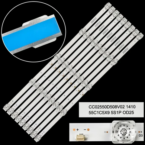 Светодиодная лента заднего света для CC02550D508V02 1410 U55F8000Q HTY-55UHD11B-S2 55C1C5X9 5S1P 0D25