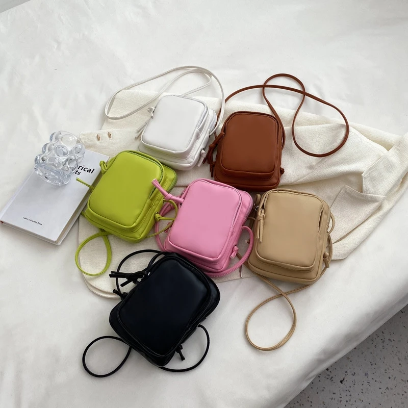 Casual Small Square pu Bag for women Multicolour Messenger Bag Female Shoulder Bag Mobile Phone Bag Wallet Card bag