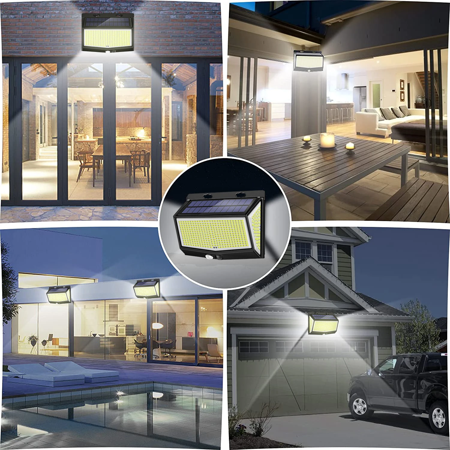 468 Outdoor Solar Light Motion Sensor Spotlight Led Garden Lamp Waterproof Sunlight Powerful Energy Reflector For Exterior Decor