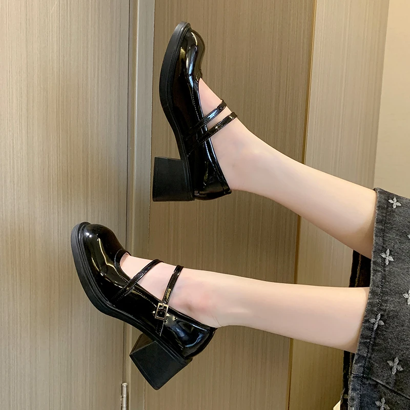 

Женские туфли на высоком каблуке, простые однотонные туфли с закрытым носком, 2023