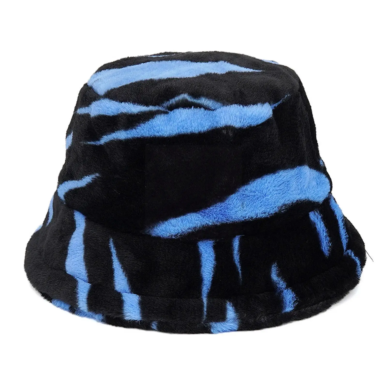 

Fashion Striped Women Bucket Hat Winter Warm Plush Material Color Fisherman Stripes Fur 3 Tiger 56-58cm Faux Q2Z6