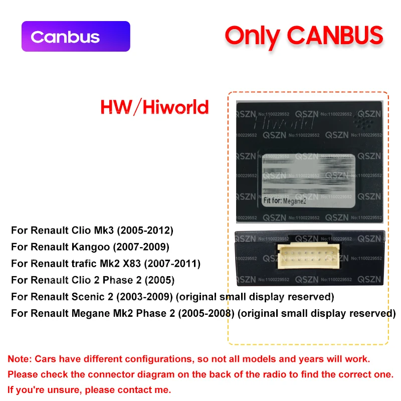 

Для Renault Megane 2/ Phase 2/ Clio 3/ Trafic Mk2/Kangoo кабельный жгут проводов Power Canbus Box декодер адаптер Android автомобильный радиоприемник