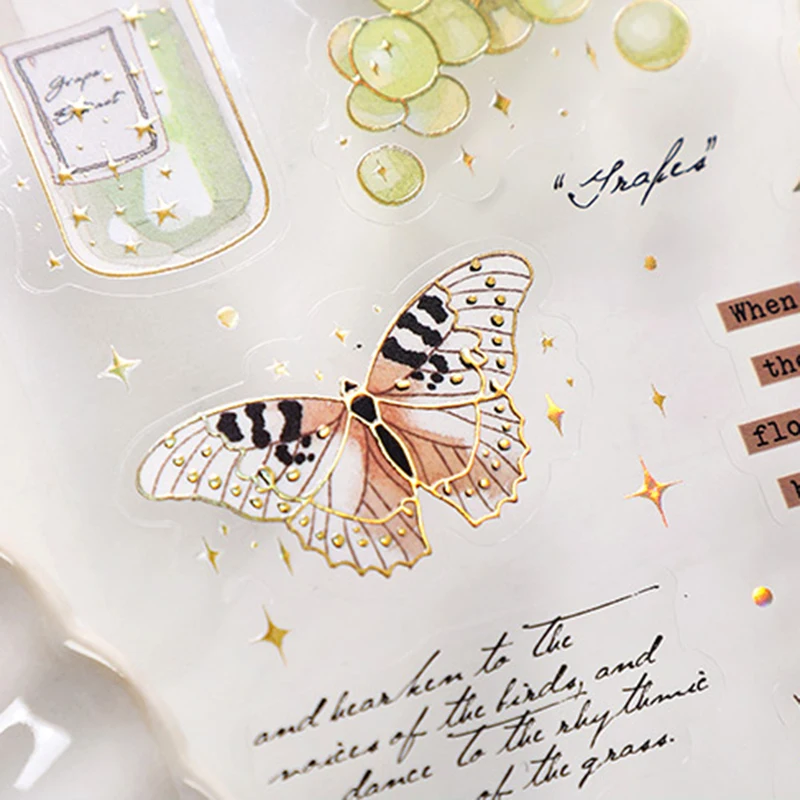 Водонепроницаемые наклейки с изображением растений и бабочек 2 шт. |