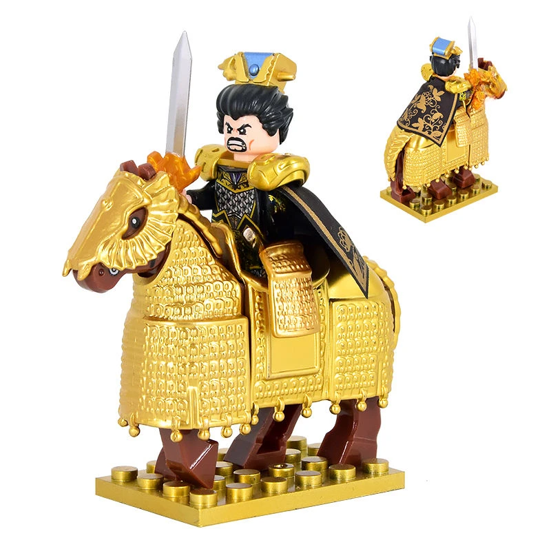 MOCThe Three Kingdoms Солдат Герой СолдатWar-Horse Knights Оружие Кирпич Мини-фигурка