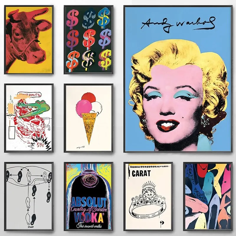 Andy Warhol холст с Мерилин Монро Print - Modern Гостиная Wall Art Decor
