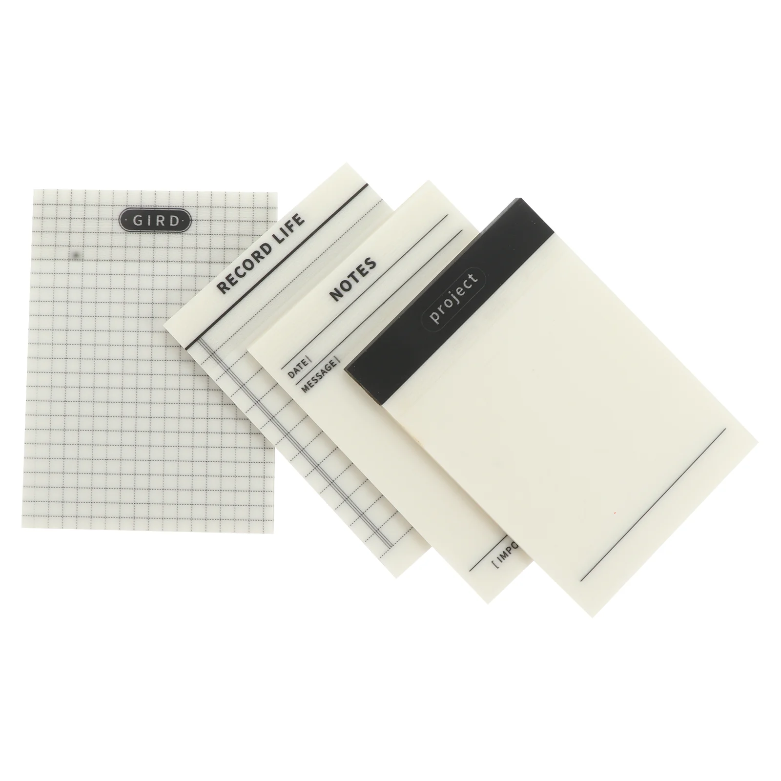 

4 Pcs Magnet Stickers Transparent Memo Message Clear Pads Memorandum Notes Writing Student Use