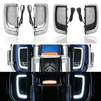 motorcycle led rear tail run brake turn signal light lower grills for harley touring street glide road glide electra glide flhtk