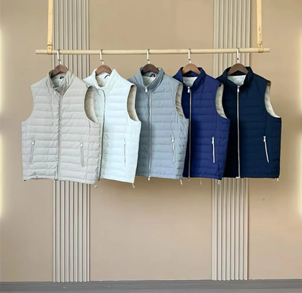Зимний мужской легкий пуховый жилет B * C с воротником-стойкой теплая куртка без