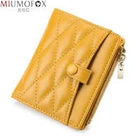 genuine leather small wallets for women luxury diamond lattice womens compact short wallet with zipper coin pocket slim purse
