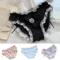 girl lace briefs lolita underwear intimates cute briefs panties knickers thin lace solid color cute lolita panties seamless soft