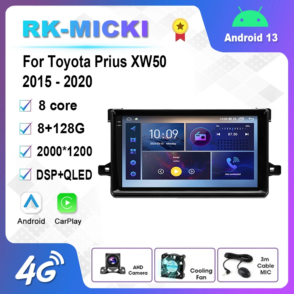 

9 Inch Android 12.0 Multimedia Player Auto Radio For Toyota Prius XW50 2015 - 2020 GPS Carplay 4G WiFi DSP Bluetooth