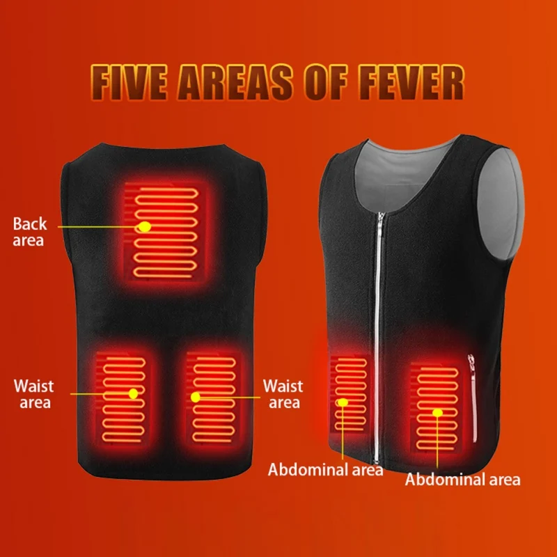 

Smart Electric Heating Vest Carbon Fiber USB Charging Heating Vest Clothes Winter Body Warmth Tops For Men Women
