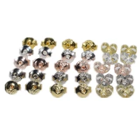 50pcs 6x4 5mm gold silver tone copper earrings cap back butterfly nuts stopper fit diy jewelry making supplies